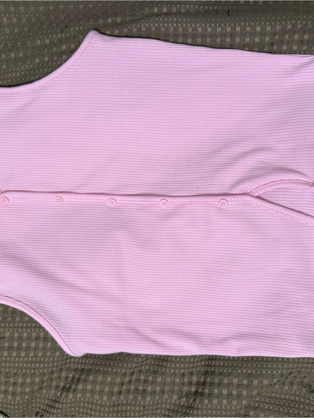 Pink Ribbed Button-Front Girls Tank - Picture 2 of 5